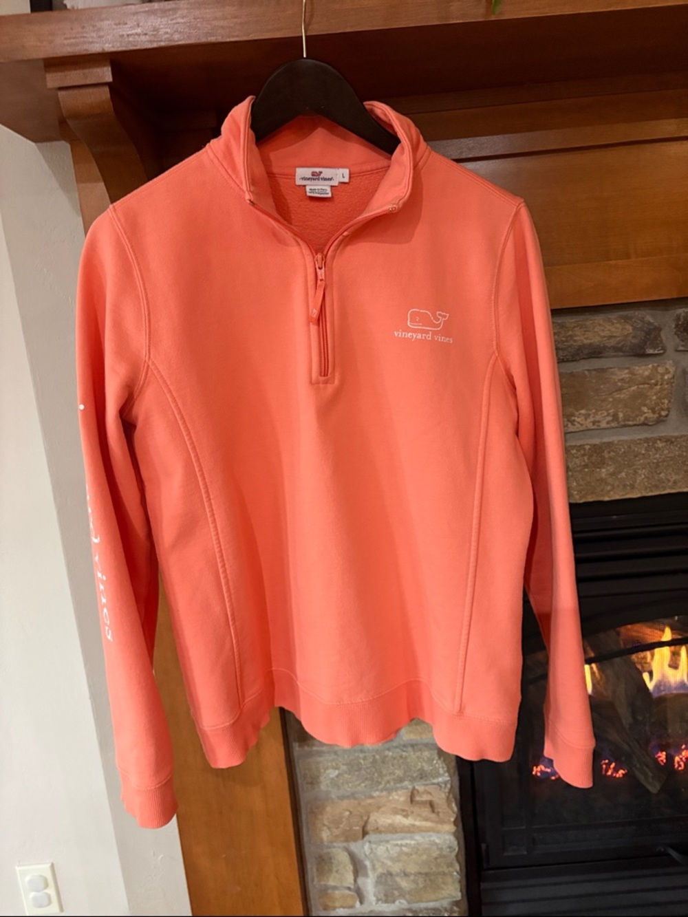 Vineyard Vines Soft Fleece Inside Quarter-Zip Pullover Sz Large